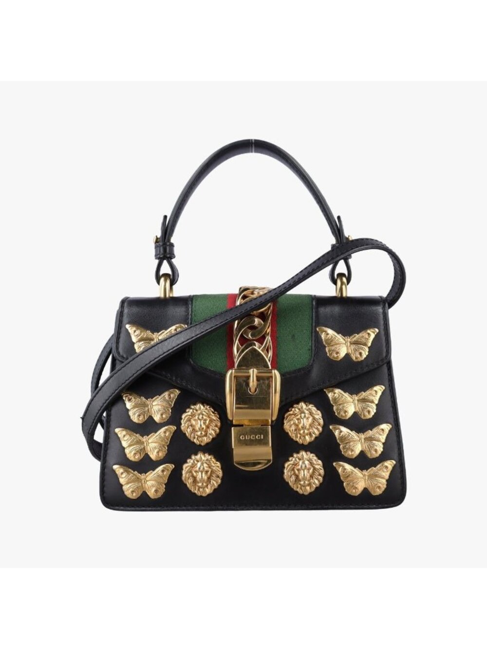 Gucci Sylvie Black Leather Shoulder Bag